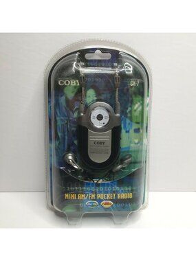 Coby Dynamic Bass Boost System Black CX-7 AM/FM Radio Mini Pocket Radio Earbuds